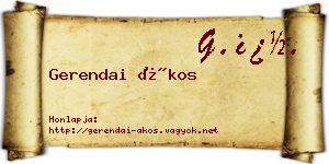 Gerendai Ákos névjegykártya
